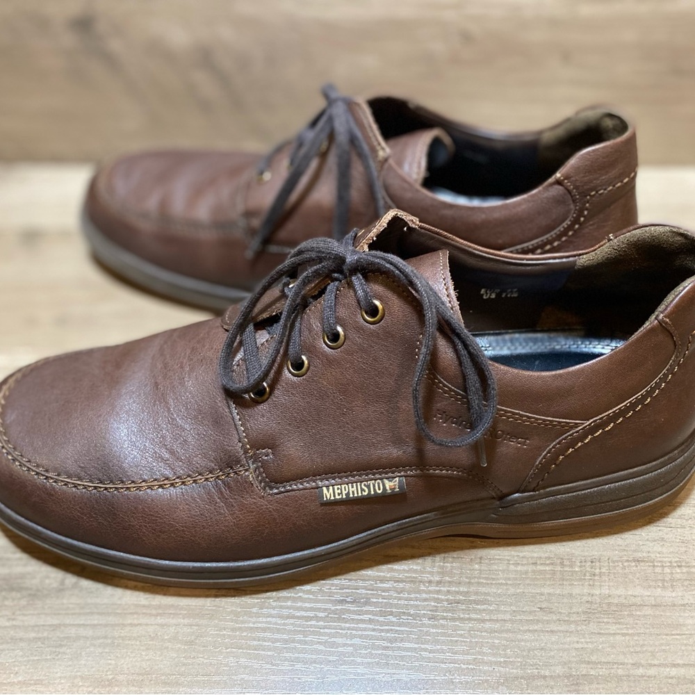 Mephisto Douk Hydroprotect Moc Toe Derby Leather Men's Shoe Sz 11.5 Ecco Insoles - Picture 4 of 13